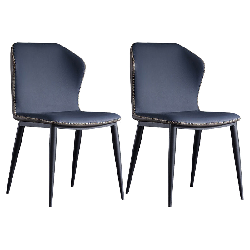 Modern 1/2/4/5/7 Pieces Dinette Set with Sintered Stone Top Rectangle Dining Table Set 2 Blue Chairs Clearhalo 'Dining Room Sets' 'Dining Tables & Seating' 'dining_room_set' 'furn' 'furn_dining_room_set' 'Furniture' 'furniture_dining_room_set' 'Kitchen & Dining Furniture' 4730934