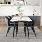 Modern 1/2/4/5/7 Pieces Dinette Set with Sintered Stone Top Rectangle Dining Table Set 5 Pieces: Table, 4 Blue Chairs Clearhalo 'Dining Room Sets' 'Dining Tables & Seating' 'dining_room_set' 'furn' 'furn_dining_room_set' 'Furniture' 'furniture_dining_room_set' 'Kitchen & Dining Furniture' 4730935