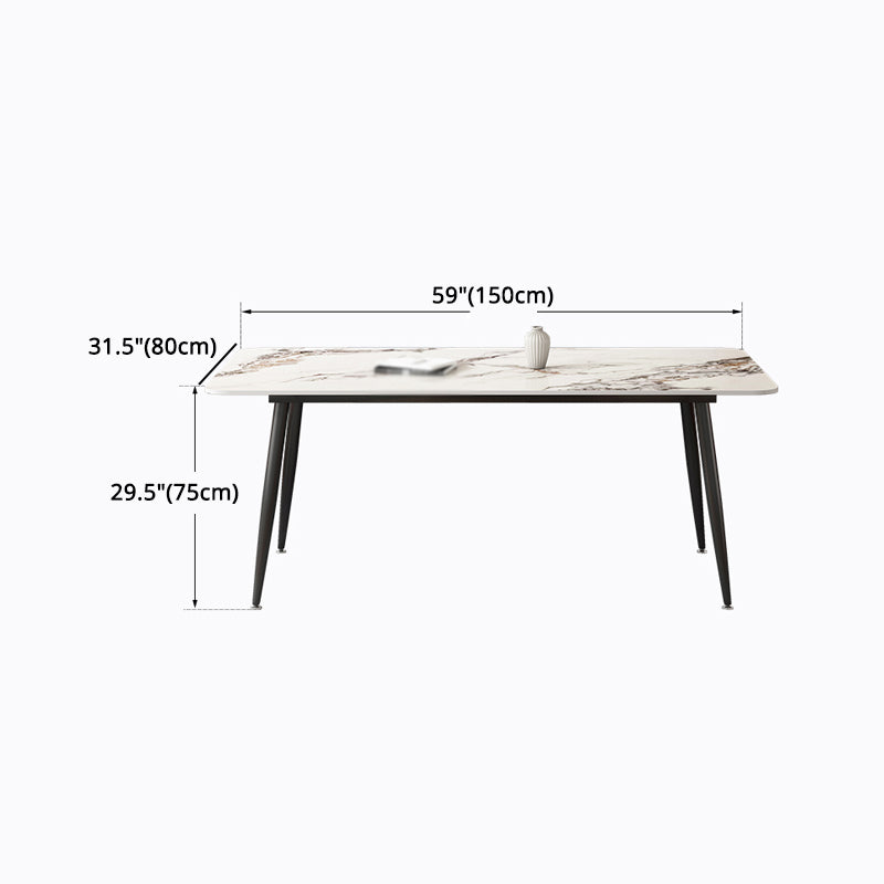 Modern 1/2/4/5/7 Pieces Dinette Set with Sintered Stone Top Rectangle Dining Table Set Clearhalo 'Dining Room Sets' 'Dining Tables & Seating' 'dining_room_set' 'furn' 'furn_dining_room_set' 'Furniture' 'furniture_dining_room_set' 'Kitchen & Dining Furniture' 4730947