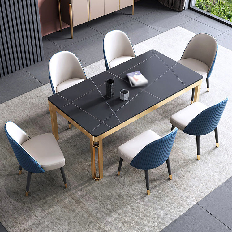 Glam 1/2/5/7 Pieces Dining Furniture Set Rectangle Dining Table Set Clearhalo 'Dining Room Sets' 'Dining Tables & Seating' 'dining_room_set' 'furn' 'furn_dining_room_set' 'Furniture' 'furniture_dining_room_set' 'Kitchen & Dining Furniture' 4730951