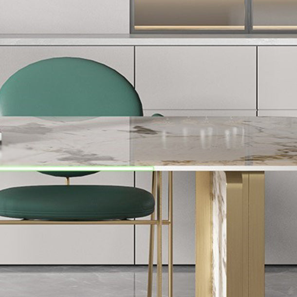 Luxury 1/4/5/7 Pieces Rectangle Dining Set Sintered Stone Dining Table with Chairs Clearhalo 'Dining Room Sets' 'Dining Tables & Seating' 'dining_room_set' 'furn' 'furn_dining_room_set' 'Furniture' 'furniture_dining_room_set' 'Kitchen & Dining Furniture' 4730979