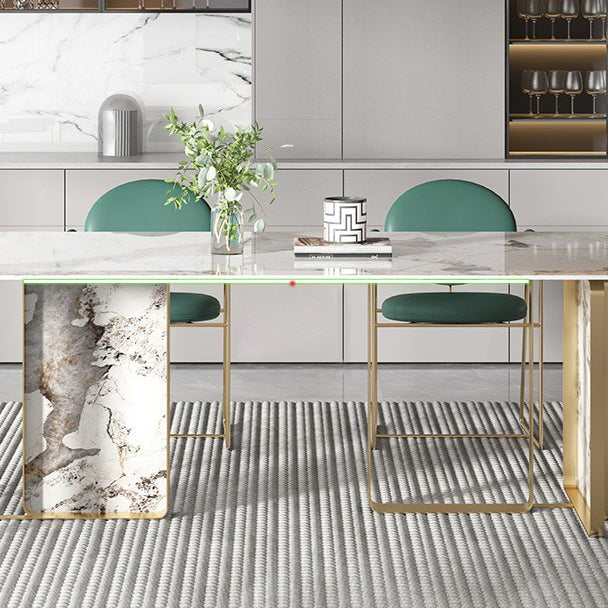 Luxury 1/4/5/7 Pieces Rectangle Dining Set Sintered Stone Dining Table with Chairs Clearhalo 'Dining Room Sets' 'Dining Tables & Seating' 'dining_room_set' 'furn' 'furn_dining_room_set' 'Furniture' 'furniture_dining_room_set' 'Kitchen & Dining Furniture' 4730980