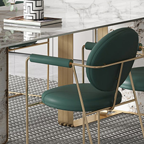 Luxury 1/4/5/7 Pieces Rectangle Dining Set Sintered Stone Dining Table with Chairs Clearhalo 'Dining Room Sets' 'Dining Tables & Seating' 'dining_room_set' 'furn' 'furn_dining_room_set' 'Furniture' 'furniture_dining_room_set' 'Kitchen & Dining Furniture' 4730981