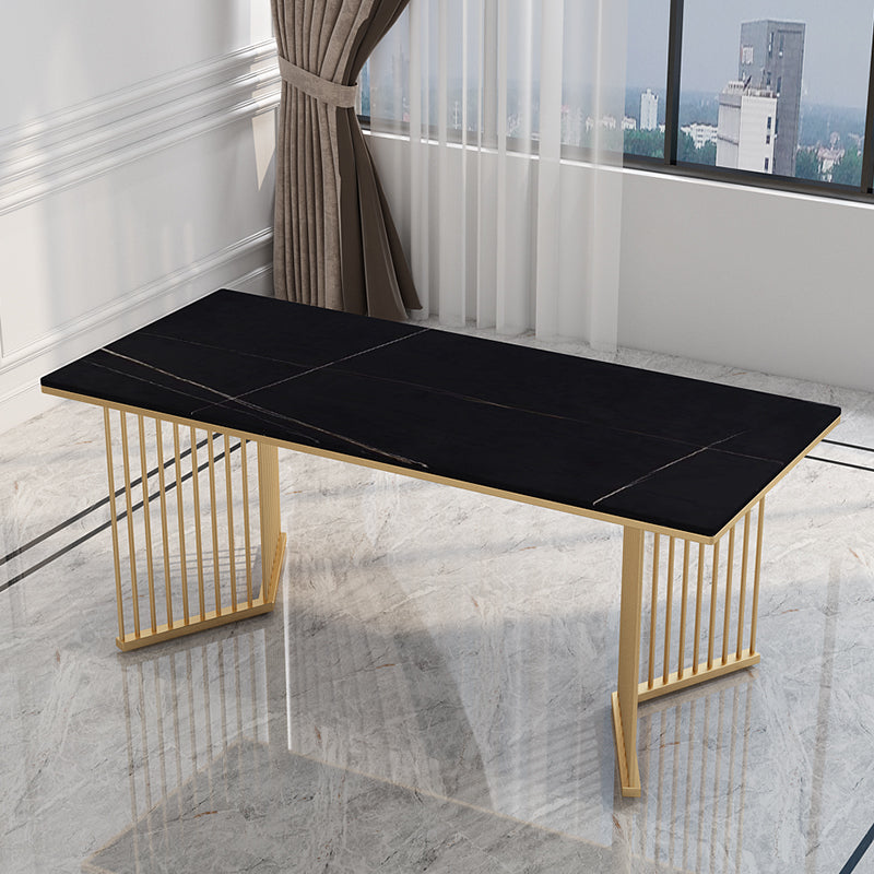 Glam 1/5/7 Pieces Dining Set Rectangle Stone Dining Table for Kitchen Clearhalo 'Dining Room Sets' 'Dining Tables & Seating' 'dining_room_set' 'furn' 'furn_dining_room_set' 'Furniture' 'furniture_dining_room_set' 'Kitchen & Dining Furniture' 4731013