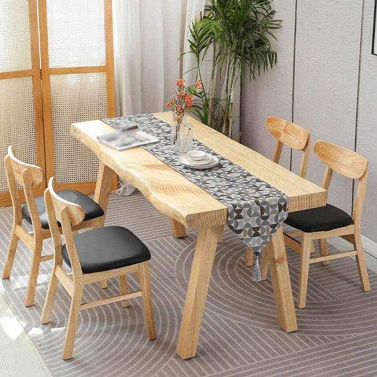 Modern 1/2/5 Pieces Rectangle Dining Set Solid Wood Dining Table with Chairs Clearhalo 'Dining Room Sets' 'Dining Tables & Seating' 'dining_room_set' 'furn' 'furn_dining_room_set' 'Furniture' 'furniture_dining_room_set' 'Kitchen & Dining Furniture' 4731029