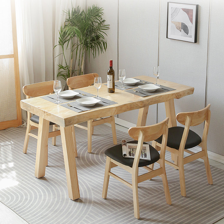Modern 1/2/5 Pieces Rectangle Dining Set Solid Wood Dining Table with Chairs Clearhalo 'Dining Room Sets' 'Dining Tables & Seating' 'dining_room_set' 'furn' 'furn_dining_room_set' 'Furniture' 'furniture_dining_room_set' 'Kitchen & Dining Furniture' 4731036