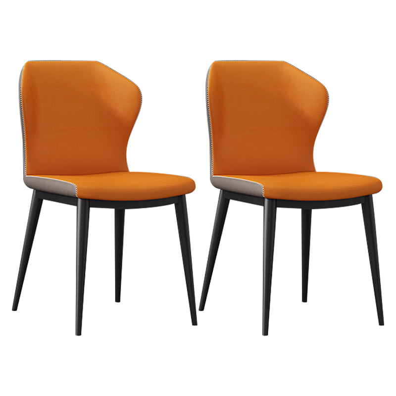 Glam 1/2/5/7 Pieces Dining Furniture Set Rectangle Dining Room Table Set 2 Orange Chairs Clearhalo 'Dining Room Sets' 'Dining Tables & Seating' 'dining_room_set' 'furn' 'furn_dining_room_set' 'Furniture' 'furniture_dining_room_set' 'Kitchen & Dining Furniture' 4731046