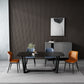 Glam 1/2/5/7 Pieces Dining Furniture Set Rectangle Dining Room Table Set 5 Pieces: Table, 2 Blue+2 Orange Chairs Clearhalo 'Dining Room Sets' 'Dining Tables & Seating' 'dining_room_set' 'furn' 'furn_dining_room_set' 'Furniture' 'furniture_dining_room_set' 'Kitchen & Dining Furniture' 4731049
