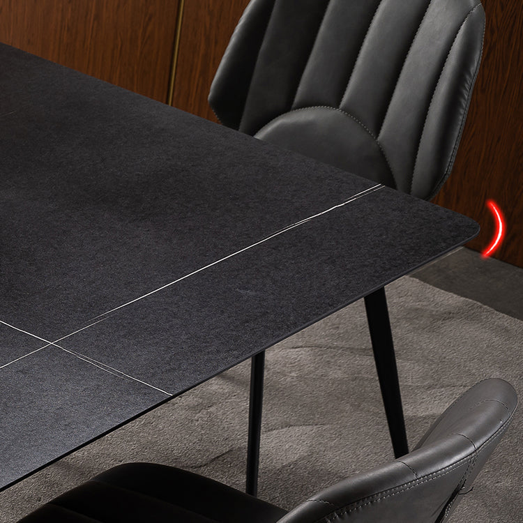 Modern 1/4/5/7 Pieces Dinette Set with Black Sintered Stone Top Rectangle Dining Table Set Clearhalo 'Dining Room Sets' 'Dining Tables & Seating' 'dining_room_set' 'furn' 'furn_dining_room_set' 'Furniture' 'furniture_dining_room_set' 'Kitchen & Dining Furniture' 4731069