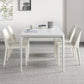 Rectangle Dining Table White Stone Top Table with 4 Legs Base Clearhalo 'Dining Tables & Seating' 'Dining Tables' 'dining_table' 'Furniture' 'furniture_dining_table' 'Kitchen & Dining Furniture' 'kitchen' 'kitchen_dining_table' 4731102