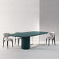 Modern Pine Wood Table in Green for Restaurant Rectangle Dining Table with Trestle Base 63"L x 27.6"W x 29.5"H Without Chairs Clearhalo 'Dining Tables & Seating' 'Dining Tables' 'dining_table' 'furn' 'furn_dining_table' 'Furniture' 'furniture_dining_table' 'Kitchen & Dining Furniture' 'kitchen' 'kitchen_dining_table' 4731109