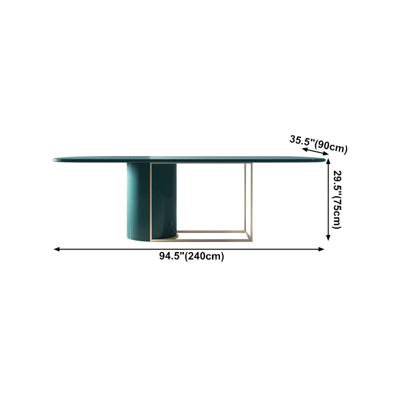 Modern Pine Wood Table in Green for Restaurant Rectangle Dining Table with Trestle Base Clearhalo 'Dining Tables & Seating' 'Dining Tables' 'dining_table' 'furn' 'furn_dining_table' 'Furniture' 'furniture_dining_table' 'Kitchen & Dining Furniture' 'kitchen' 'kitchen_dining_table' 4731122