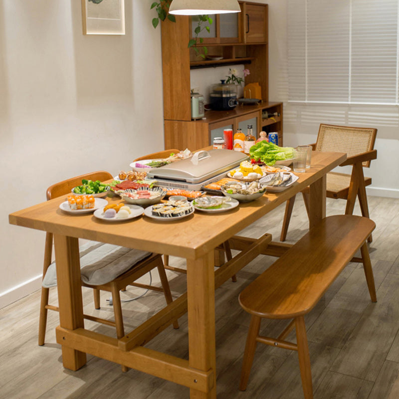 Rectangle Solid Wood Dining Table Modern Trestle Base Dining Table 70.9"L x 31.5"W x 29.5"H Without Chairs Clearhalo 'Dining Tables & Seating' 'Dining Tables' 'dining_table' 'furn' 'furn_dining_table' 'Furniture' 'furniture_dining_table' 'Kitchen & Dining Furniture' 'kitchen' 'kitchen_dining_table' 4731124