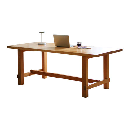 Rectangle Solid Wood Dining Table Modern Trestle Base Dining Table Without Chairs Clearhalo 'Dining Tables & Seating' 'Dining Tables' 'dining_table' 'furn' 'furn_dining_table' 'Furniture' 'furniture_dining_table' 'Kitchen & Dining Furniture' 'kitchen' 'kitchen_dining_table' 4731127