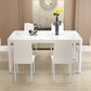 Modern Glass Top Dining Table Rectangle Dining Table with 4 Legs White 39.4"L x 23.6"W x 29.5"H Without Chairs Clearhalo 'Dining Tables & Seating' 'Dining Tables' 'dining_table' 'furn' 'furn_dining_table' 'Furniture' 'furniture_dining_table' 'Kitchen & Dining Furniture' 'kitchen' 'kitchen_dining_table' 4731141