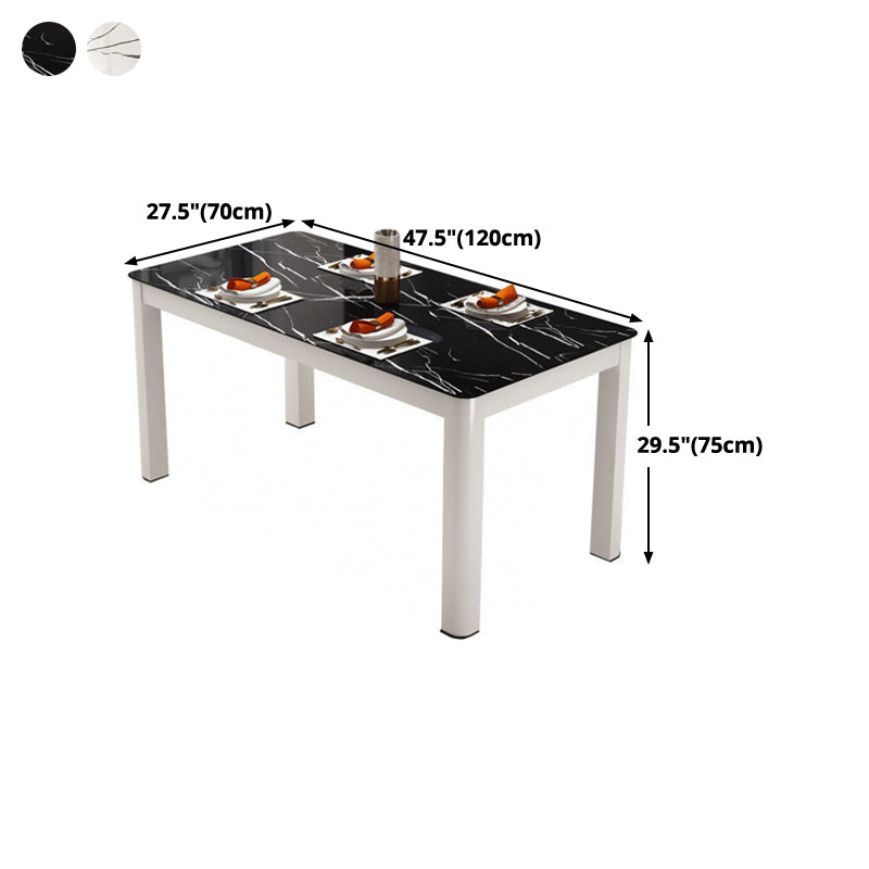Modern Glass Top Dining Table Rectangle Dining Table with 4 Legs Clearhalo 'Dining Tables & Seating' 'Dining Tables' 'dining_table' 'furn' 'furn_dining_table' 'Furniture' 'furniture_dining_table' 'Kitchen & Dining Furniture' 'kitchen' 'kitchen_dining_table' 4731148