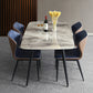 Rectangle 4-foot Dinner Table Modern Style Stone Dining Room Collection for Home 63"L x 35.4"W x 29.5"H Without Chairs Clearhalo 'Dining Tables & Seating' 'Dining Tables' 'dining_table' 'furn' 'furn_dining_table' 'Furniture' 'furniture_dining_table' 'Kitchen & Dining Furniture' 'kitchen' 'kitchen_dining_table' 4731151