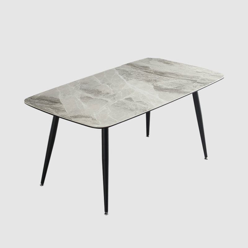 Rectangle 4-foot Dinner Table Modern Style Stone Dining Room Collection for Home 47.2"L x 27.6"W x 29.5"H Without Chairs Clearhalo 'Dining Tables & Seating' 'Dining Tables' 'dining_table' 'furn' 'furn_dining_table' 'Furniture' 'furniture_dining_table' 'Kitchen & Dining Furniture' 'kitchen' 'kitchen_dining_table' 4731153