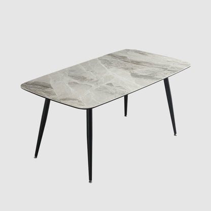 Rectangle 4-foot Dinner Table Modern Style Stone Dining Room Collection for Home 47.2"L x 27.6"W x 29.5"H Without Chairs Clearhalo 'Dining Tables & Seating' 'Dining Tables' 'dining_table' 'furn' 'furn_dining_table' 'Furniture' 'furniture_dining_table' 'Kitchen & Dining Furniture' 'kitchen' 'kitchen_dining_table' 4731153