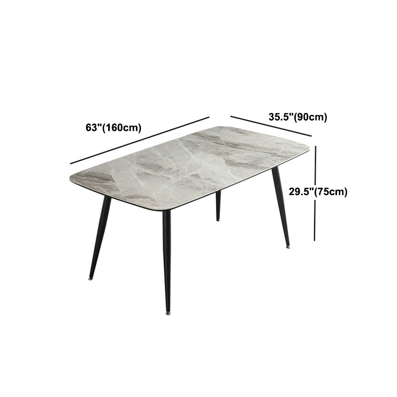 Rectangle 4-foot Dinner Table Modern Style Stone Dining Room Collection for Home Clearhalo 'Dining Tables & Seating' 'Dining Tables' 'dining_table' 'furn' 'furn_dining_table' 'Furniture' 'furniture_dining_table' 'Kitchen & Dining Furniture' 'kitchen' 'kitchen_dining_table' 4731162