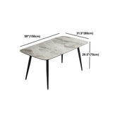 Rectangle 4-foot Dinner Table Modern Style Stone Dining Room Collection for Home Clearhalo 'Dining Tables & Seating' 'Dining Tables' 'dining_table' 'furn' 'furn_dining_table' 'Furniture' 'furniture_dining_table' 'Kitchen & Dining Furniture' 'kitchen' 'kitchen_dining_table' 4731163