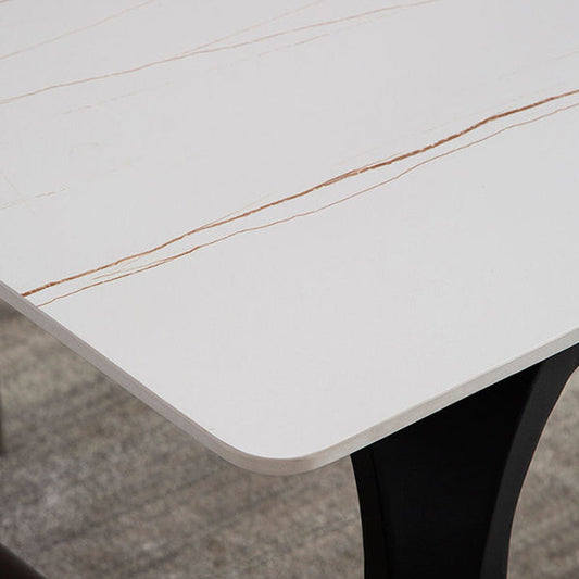 4 Legs Dining Site Table Simplicity Style Stone Dining Table for Home Kitchen Clearhalo 'Dining Tables & Seating' 'Dining Tables' 'dining_table' 'furn' 'furn_dining_table' 'Furniture' 'furniture_dining_table' 'Kitchen & Dining Furniture' 'kitchen' 'kitchen_dining_table' 4731170