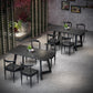 Sintered Stone Dining Table Black Industrial Style Dining Table with Metal Base Double Pedestal 47.2"L x 23.6"W x 29.5"H Without Chairs Clearhalo 'Dining Tables & Seating' 'Dining Tables' 'dining_table' 'furn' 'furn_dining_table' 'Furniture' 'furniture_dining_table' 'Kitchen & Dining Furniture' 'kitchen' 'kitchen_dining_table' 4731181