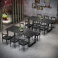 Sintered Stone Dining Table Black Industrial Style Dining Table with Metal Base Sled 63"L x 27.6"W x 29.5"H Without Chairs Clearhalo 'Dining Tables & Seating' 'Dining Tables' 'dining_table' 'furn' 'furn_dining_table' 'Furniture' 'furniture_dining_table' 'Kitchen & Dining Furniture' 'kitchen' 'kitchen_dining_table' 4731184