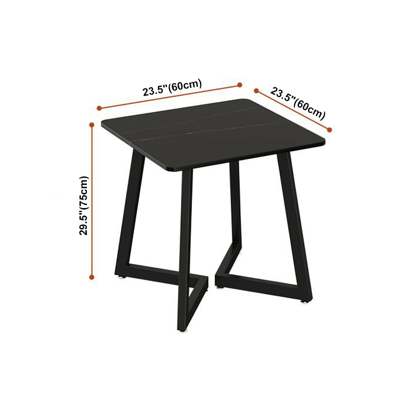 Sintered Stone Dining Table Black Industrial Style Dining Table with Metal Base Clearhalo 'Dining Tables & Seating' 'Dining Tables' 'dining_table' 'furn' 'furn_dining_table' 'Furniture' 'furniture_dining_table' 'Kitchen & Dining Furniture' 'kitchen' 'kitchen_dining_table' 4731195