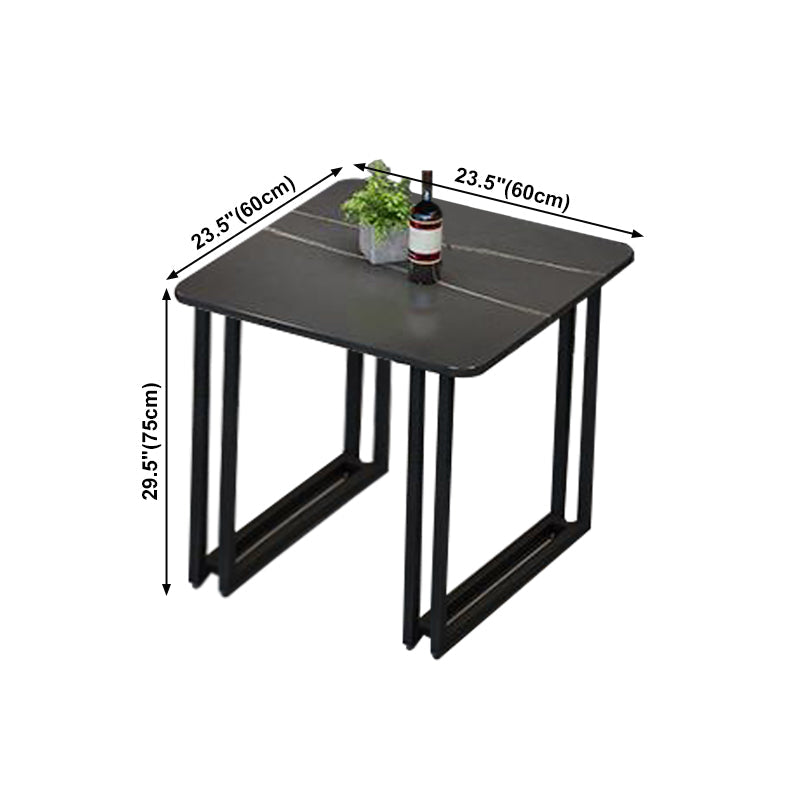 Sintered Stone Dining Table Black Industrial Style Dining Table with Metal Base Clearhalo 'Dining Tables & Seating' 'Dining Tables' 'dining_table' 'furn' 'furn_dining_table' 'Furniture' 'furniture_dining_table' 'Kitchen & Dining Furniture' 'kitchen' 'kitchen_dining_table' 4731196