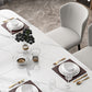 Luxury Sintered Stone Top Table Rectangle Table with Trestle Base in Gold Clearhalo 'Dining Tables & Seating' 'Dining Tables' 'dining_table' 'furn' 'furn_dining_table' 'Furniture' 'furniture_dining_table' 'Kitchen & Dining Furniture' 'kitchen' 'kitchen_dining_table' 4731209