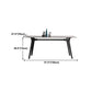 Industrial Sintered Stone Grey Table for Restaurant Rectangle Dining Table with 4 Legs Clearhalo 'Dining Tables & Seating' 'Dining Tables' 'dining_table' 'furn' 'furn_dining_table' 'Furniture' 'furniture_dining_table' 'Kitchen & Dining Furniture' 'kitchen' 'kitchen_dining_table' 4731232