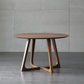 Round Double Pedestal Casual Dining Table Wood Color Fixed Table of Pinewood Solid Wood 43.3"L x 43.3"W x 29.5"H Without Chairs Clearhalo 'Dining Tables & Seating' 'Dining Tables' 'dining_table' 'furn' 'furn_dining_table' 'Furniture' 'furniture_dining_table' 'Kitchen & Dining Furniture' 'kitchen' 'kitchen_dining_table' 4731238