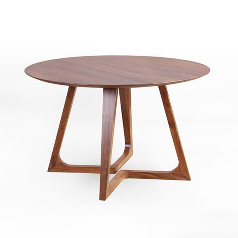 Round Double Pedestal Casual Dining Table Wood Color Fixed Table of Pinewood Solid Wood Without Chairs Clearhalo 'Dining Tables & Seating' 'Dining Tables' 'dining_table' 'furn' 'furn_dining_table' 'Furniture' 'furniture_dining_table' 'Kitchen & Dining Furniture' 'kitchen' 'kitchen_dining_table' 4731241