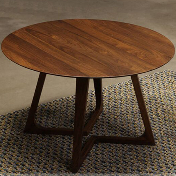 Round Double Pedestal Casual Dining Table Wood Color Fixed Table of Pinewood Solid Wood Clearhalo 'Dining Tables & Seating' 'Dining Tables' 'dining_table' 'furn' 'furn_dining_table' 'Furniture' 'furniture_dining_table' 'Kitchen & Dining Furniture' 'kitchen' 'kitchen_dining_table' 4731244
