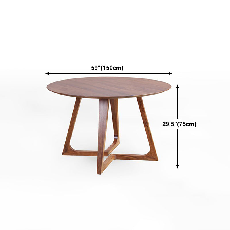 Round Double Pedestal Casual Dining Table Wood Color Fixed Table of Pinewood Solid Wood Clearhalo 'Dining Tables & Seating' 'Dining Tables' 'dining_table' 'furn' 'furn_dining_table' 'Furniture' 'furniture_dining_table' 'Kitchen & Dining Furniture' 'kitchen' 'kitchen_dining_table' 4731251