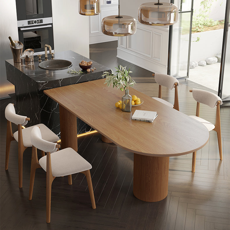 Contemporary Solid Wood Dining Table 3 Legs Dining Table for Dining Room Clearhalo 'Dining Tables & Seating' 'Dining Tables' 'dining_table' 'furn' 'furn_dining_table' 'Furniture' 'furniture_dining_table' 'Kitchen & Dining Furniture' 'kitchen' 'kitchen_dining_table' 4731261