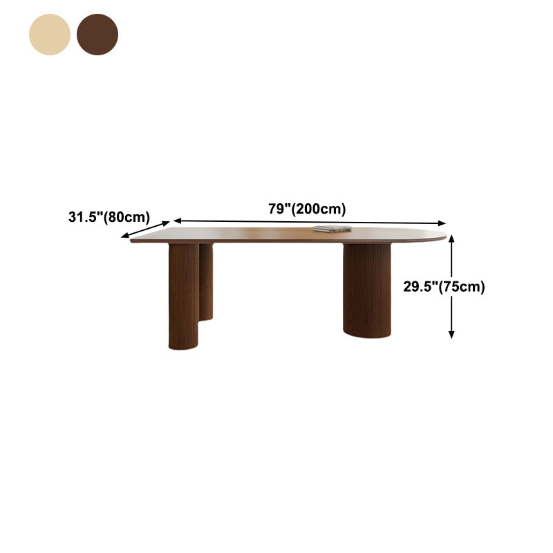 Contemporary Solid Wood Dining Table 3 Legs Dining Table for Dining Room Clearhalo 'Dining Tables & Seating' 'Dining Tables' 'dining_table' 'furn' 'furn_dining_table' 'Furniture' 'furniture_dining_table' 'Kitchen & Dining Furniture' 'kitchen' 'kitchen_dining_table' 4731266