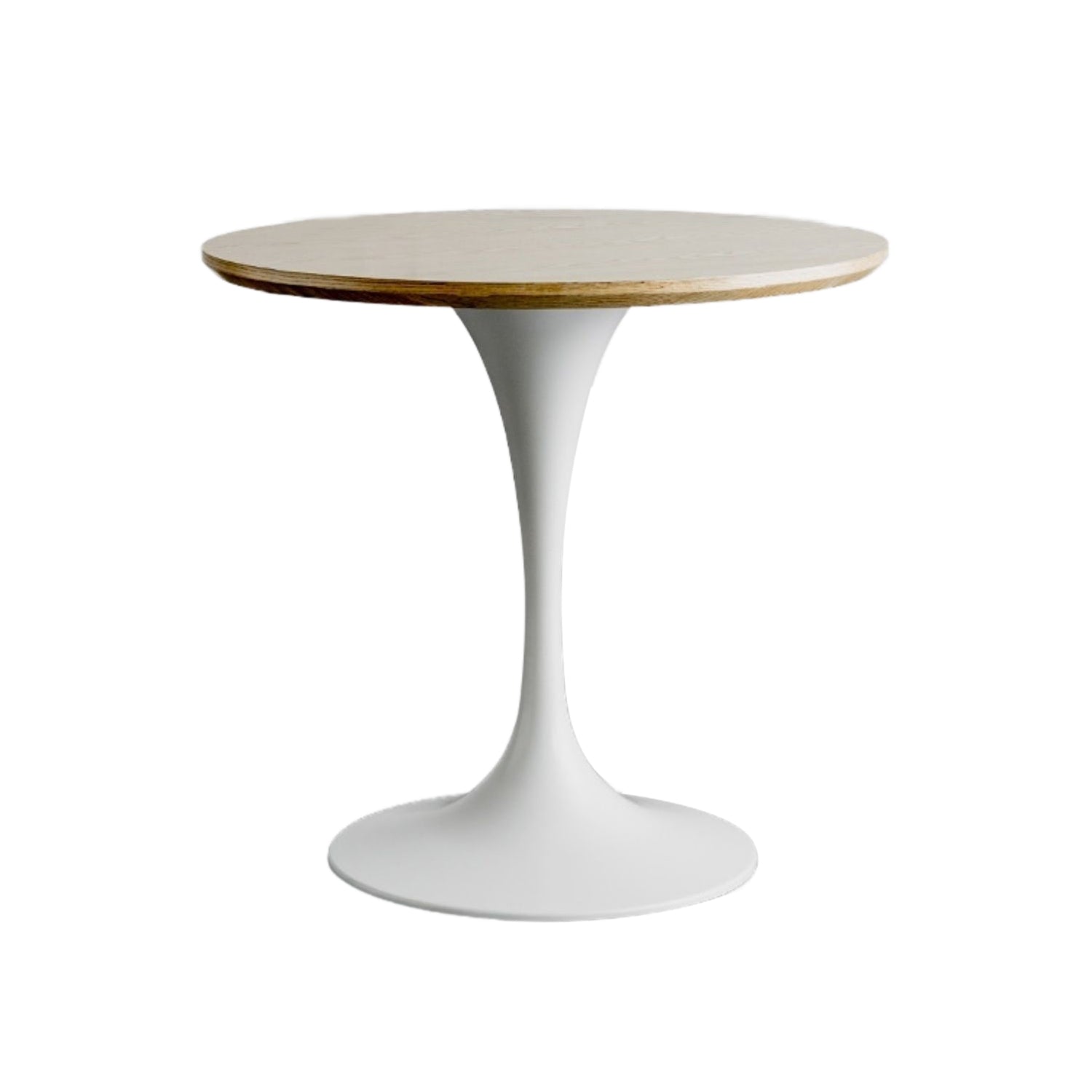 Modern Round Wood Dining Table Tulip Base Home Kitchen Dinner Dining Table Natural Wood White Without Chairs Clearhalo 'Dining Tables & Seating' 'Dining Tables' 'dining_table' 'furn' 'furn_dining_table' 'Furniture' 'furniture_dining_table' 'Kitchen & Dining Furniture' 'kitchen' 'kitchen_dining_table' 4731274