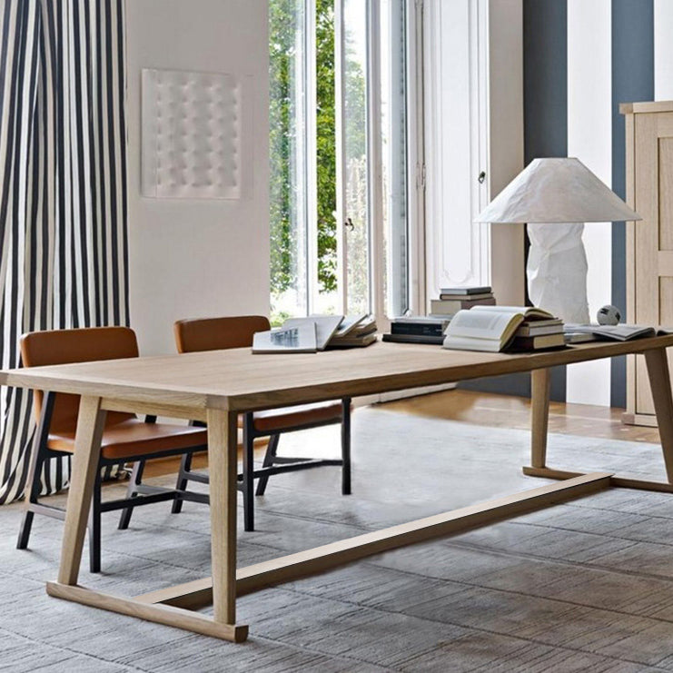 Modern Solid Wood Table for Restaurant Rectangle Dining Table with Trestle Base 70.9"L x 31.5"W x 29.5"H Without Chairs Clearhalo 'Dining Tables & Seating' 'Dining Tables' 'dining_table' 'furn' 'furn_dining_table' 'Furniture' 'furniture_dining_table' 'Kitchen & Dining Furniture' 'kitchen' 'kitchen_dining_table' 4731292