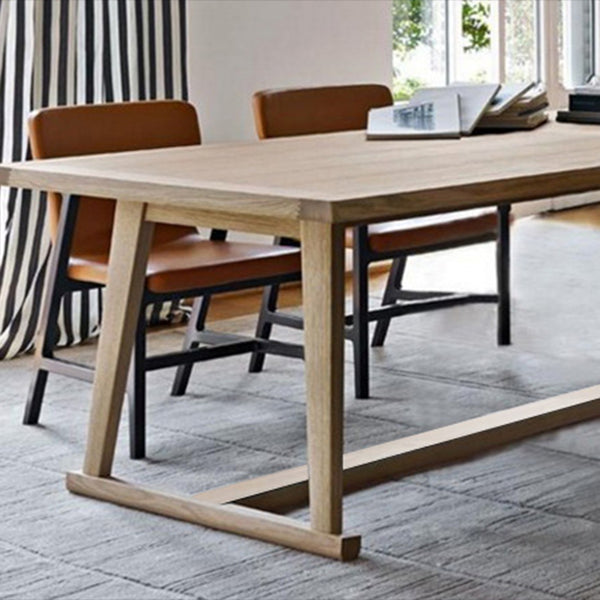 Modern Solid Wood Table for Restaurant Rectangle Dining Table with Trestle Base Clearhalo 'Dining Tables & Seating' 'Dining Tables' 'dining_table' 'furn' 'furn_dining_table' 'Furniture' 'furniture_dining_table' 'Kitchen & Dining Furniture' 'kitchen' 'kitchen_dining_table' 4731296
