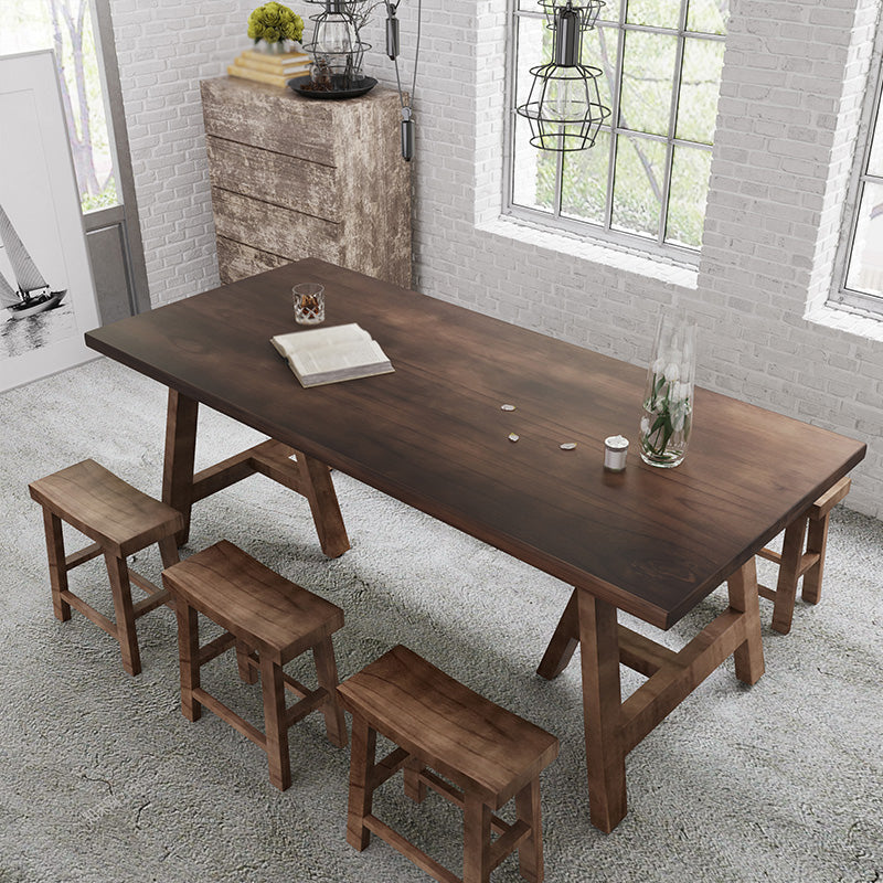Dining Room Kitchen Table Modern Rectangle Pine Solid Wood Dinette Table Walnut Without Chairs Clearhalo 'Dining Tables & Seating' 'Dining Tables' 'dining_table' 'furn' 'furn_dining_table' 'Furniture' 'furniture_dining_table' 'Kitchen & Dining Furniture' 'kitchen' 'kitchen_dining_table' 4731316