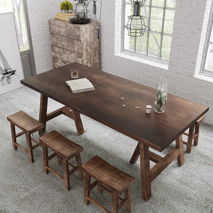 Dining Room Kitchen Table Modern Rectangle Pine Solid Wood Dinette Table Walnut Without Chairs Clearhalo 'Dining Tables & Seating' 'Dining Tables' 'dining_table' 'furn' 'furn_dining_table' 'Furniture' 'furniture_dining_table' 'Kitchen & Dining Furniture' 'kitchen' 'kitchen_dining_table' 4731316