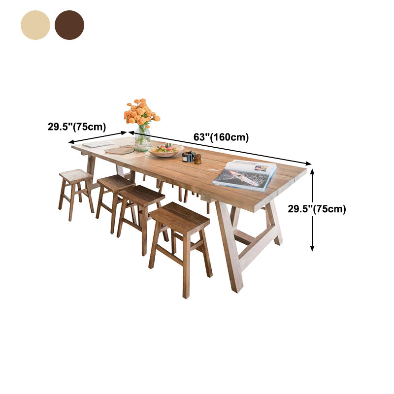 Dining Room Kitchen Table Modern Rectangle Pine Solid Wood Dinette Table Clearhalo 'Dining Tables & Seating' 'Dining Tables' 'dining_table' 'furn' 'furn_dining_table' 'Furniture' 'furniture_dining_table' 'Kitchen & Dining Furniture' 'kitchen' 'kitchen_dining_table' 4731328