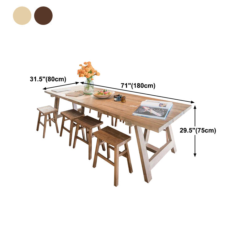 Dining Room Kitchen Table Modern Rectangle Pine Solid Wood Dinette Table Clearhalo 'Dining Tables & Seating' 'Dining Tables' 'dining_table' 'furn' 'furn_dining_table' 'Furniture' 'furniture_dining_table' 'Kitchen & Dining Furniture' 'kitchen' 'kitchen_dining_table' 4731329