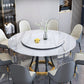 Round Contemporary Stone Table Standard Height Dining Table with Pedestal Base Clearhalo 'Dining Tables & Seating' 'Dining Tables' 'dining_table' 'furn' 'furn_dining_table' 'Furniture' 'furniture_dining_table' 'Kitchen & Dining Furniture' 'kitchen' 'kitchen_dining_table' 4731343