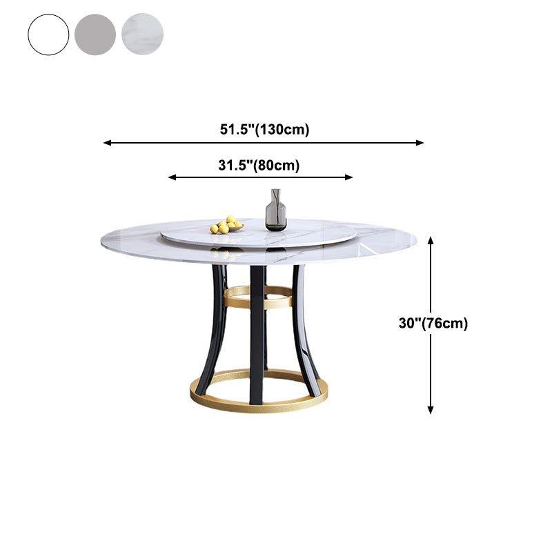 Round Contemporary Stone Table Standard Height Dining Table with Pedestal Base Clearhalo 'Dining Tables & Seating' 'Dining Tables' 'dining_table' 'furn' 'furn_dining_table' 'Furniture' 'furniture_dining_table' 'Kitchen & Dining Furniture' 'kitchen' 'kitchen_dining_table' 4731345