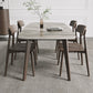 Contemporary Sintered Stone Dining Table Solid Wood Dining Table with 4 Legs Light Grey 59.1"L x 31.5"W x 29.5"H Without Chairs Clearhalo 'Dining Tables & Seating' 'Dining Tables' 'dining_table' 'furn' 'furn_dining_table' 'Furniture' 'furniture_dining_table' 'Kitchen & Dining Furniture' 'kitchen' 'kitchen_dining_table' 4731350