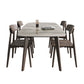 Contemporary Sintered Stone Dining Table Solid Wood Dining Table with 4 Legs Clearhalo 'Dining Tables & Seating' 'Dining Tables' 'dining_table' 'furn' 'furn_dining_table' 'Furniture' 'furniture_dining_table' 'Kitchen & Dining Furniture' 'kitchen' 'kitchen_dining_table' 4731357