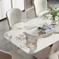 Stone White Top Dining Table Traditional Luxury Table with Pedestal Base Clearhalo 'Dining Tables & Seating' 'Dining Tables' 'dining_table' 'furn' 'furn_dining_table' 'Furniture' 'furniture_dining_table' 'Kitchen & Dining Furniture' 'kitchen' 'kitchen_dining_table' 4731369